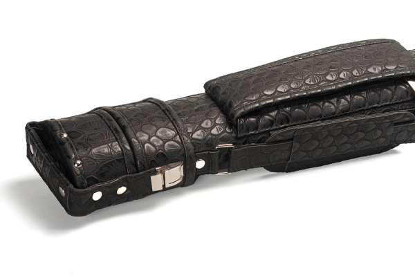 Тубус Мосина Кожзам Тейлор, два кармана плоский, черный