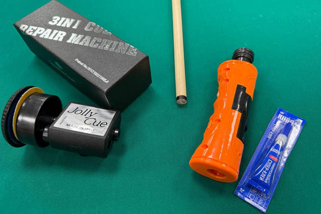 Установка наклейки на бильярдный кий