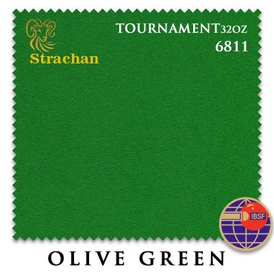 Сукно Strachan Snooker 6811 Tournament 32oz 193см Olive Green