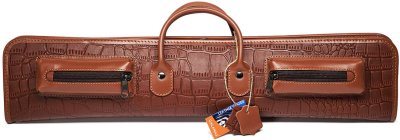 Чехол для 3-х составных киев Галактика Кроко 1x1, ручная работа, натуральная кожа, коричневый