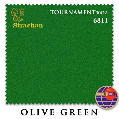 Сукно Strachan Snooker 6811 Tournament 30oz 193см Olive Green