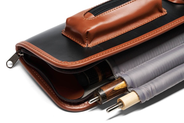 Чехол для 3-х составных киев Галактика 1x1, ручная работа, натуральная кожа, черно-коричневый