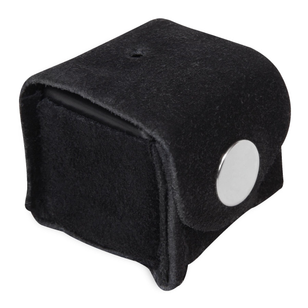 Держатель для мела с пеналом замшевый черный