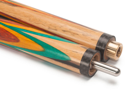 Кий Цветок 8 лучей с гравировкой, Эбен, Лунный эбен, Граб (Р. Королев)