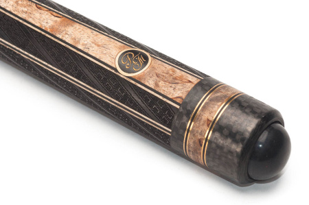 Кий Классика 6/8, с гравировкой, Черный граб, Граб (Р. Тропин)