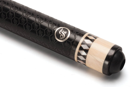 Кий Ассиметричный Тюльпан, с удлинителем, Бивень мамонта, Перламутр, Эбен, Бакоте, Граб (А. Попов)