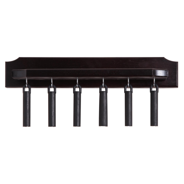 Киевница настенная Турин для 6 киев, массив дуба (темно-коричневая)