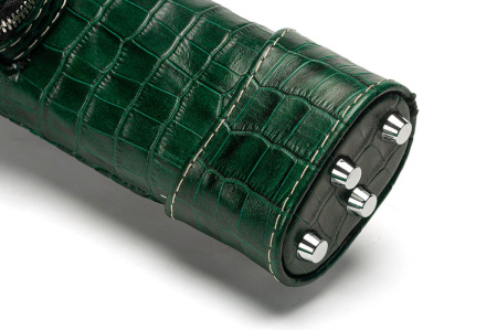 Тубус Романа Королева - Аллигатор, натуральная кожа, ручная работа, зеленый