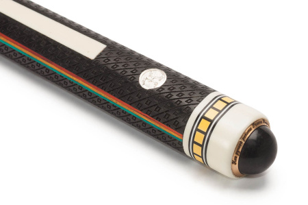 Кий Цветок 8 лучей с гравировкой, Эбен, Лунный эбен, Граб (Р. Королев)