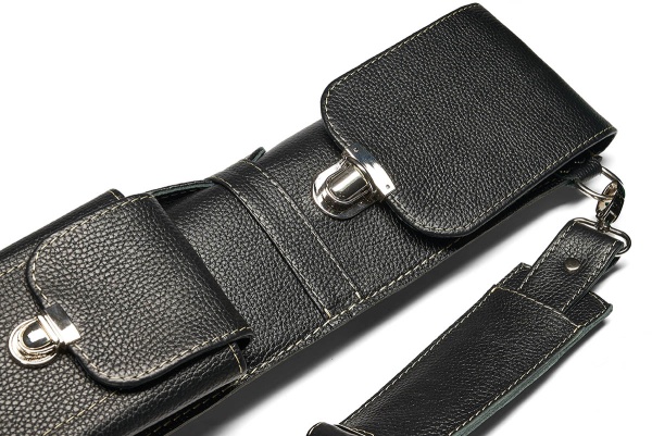 Чехол Меписашвили Колчан 3-х составной, ручная работа, натуральная кожа, черный
