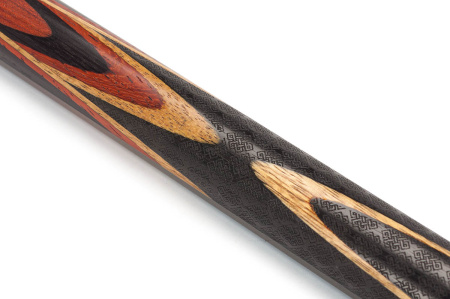 Кий Цветок 8 лучей, с гравировкой, Блудвуд, Эбен, Лимонник, Граб (Р. Королев)