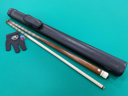 Кий Корона 8-ми перьевая, с инкрустацией, Змеиное дерево, Эбен, Граб (Р. Королев)