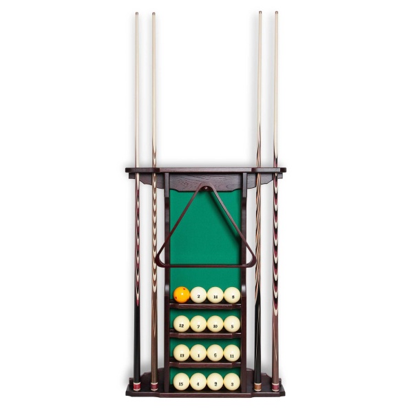 Киевница настенная Александрия для 4 киев, массив дуба (темно-коричневая)