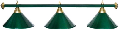 Светильник Startbilliards 3 плафона, зеленая штанга, зеленые плафоны