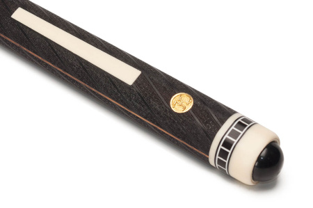 Кий Классика 16 запилов, с гравировкой, под напряжением, Черный граб, Зебрано, Граб (Р. Королев)