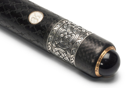 Кий Корона 8-ми перьевая, с инкрустацией, Эбен, Граб (Р. Королев)