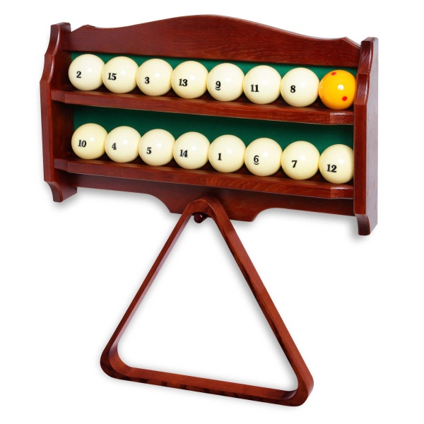 Полка для шаров и треугольника Палермо, массив дуба (коричневая)