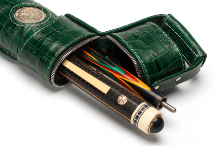Тубус Романа Королева - Аллигатор, натуральная кожа, ручная работа, зеленый
