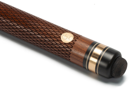Кий Классика 35 запилов с гравировкой, Палисандр, Черный граб, Граб (С. Дроздов)