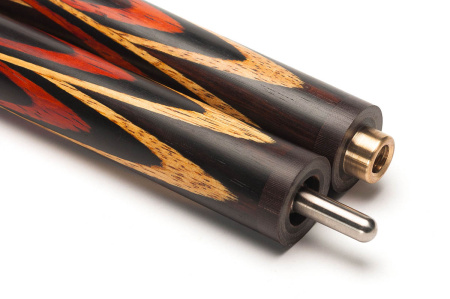 Кий Цветок 4 луча, 3-х составной, Пламенный эбен, Лимонник, Падук, Граб (Р. Королев)