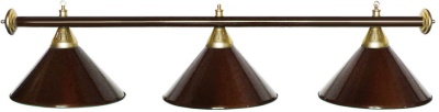 Светильник Startbilliards 3 плафона, коричневая штанга, коричневые плафоны