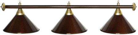 Светильник Startbilliards 3 плафона, коричневая штанга, коричневые плафоны