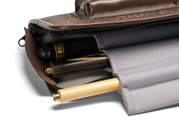 Чехол для 3-х составных киев Галактика экзотик 1x1, ручная работа, натуральная кожа, коричневый