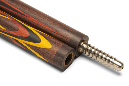 Кий Цветок, напряженный запил, с удлинителем, Розвуд, Пламенный эбен, Падук, Граб (А. Вараксин)