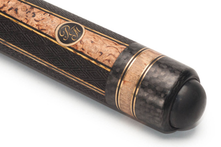 Кий Классика 6/8, с гравировкой, Черный граб, Амарило, Граб (Р. Тропин)