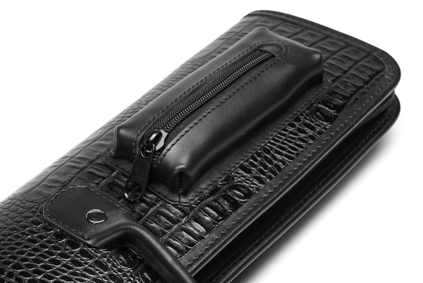 Чехол для 3-х составных киев Галактика кроко 1x1, ручная работа, натуральная кожа, черный