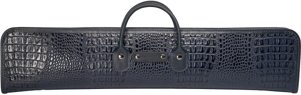 Чехол для 3-х составных киев Галактика Кроко 1x1, ручная работа, натуральная кожа, синий