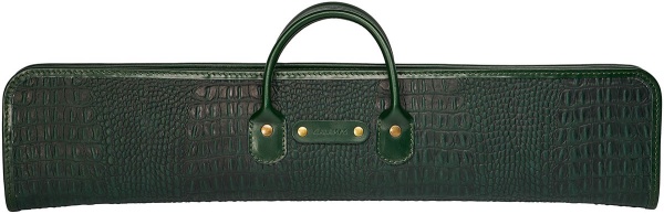 Чехол для 3-х составных киев Галактика Кроко 1x1, ручная работа, натуральная кожа, зеленый