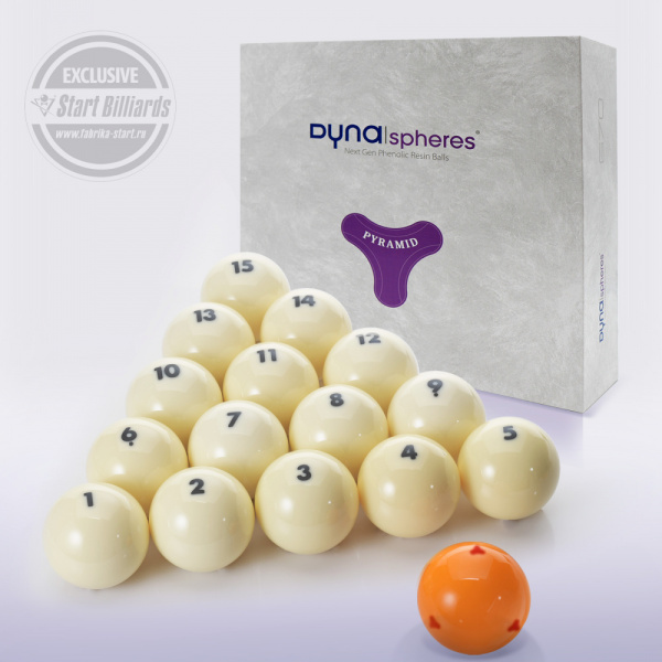 Шары Dyna spheres Prime Pyramid 67мм желтый биток с логотипом