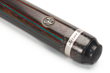 Кий Классика 16 длинных тонких запилов, Эбен, Бокаут, Граб (Б. Арисов)