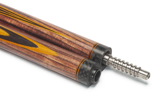 Кий Классика 9 запилов, с удлинителем, инкрустация стабилизированным деревом, Макасар, Кингвуд, Желтый граб, Граб (Д. Терзян)