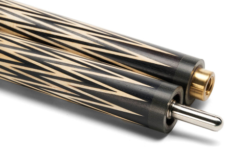 Кий Корона 8-ми перьевая, с 3D гравировкой, Черный граб, Граб (Р. Королев)