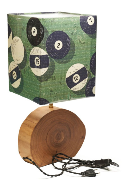 Настольный светильник квадрат "Пул" ручная работа, основание карагач