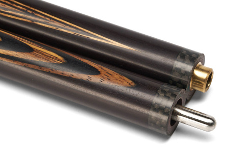 Кий Классика 6/8, с гравировкой, Черный граб, Зебрано, Граб (Р. Тропин)