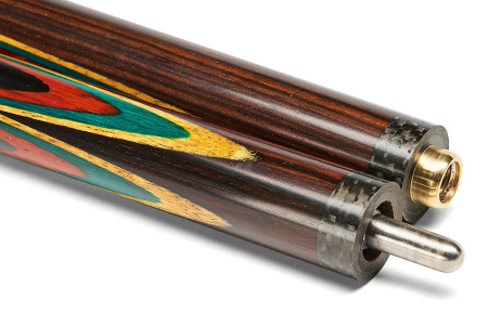 Кий Лотос 4 луча, 3-хсоставной, с удлинителем, Эбен, Падук, Лимонник, Зеленый граб, Граб (Б. Арисов)