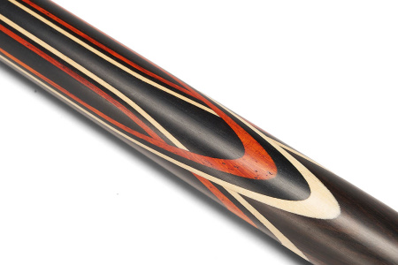 Кий Цветок, напряженный запил, с удлинителем, Пламенный эбен, Черный граб, Падук, Граб (А. Вараксин)