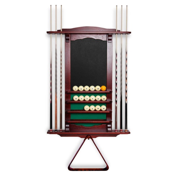 Киевница настенная Византия для 6 киев, c грифельной доской, массив дуба (махагон)