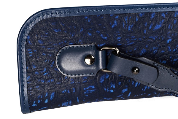 Чехол Галактика экзотик с ремнем 1x1, ручная работа, натуральная кожа, синий
