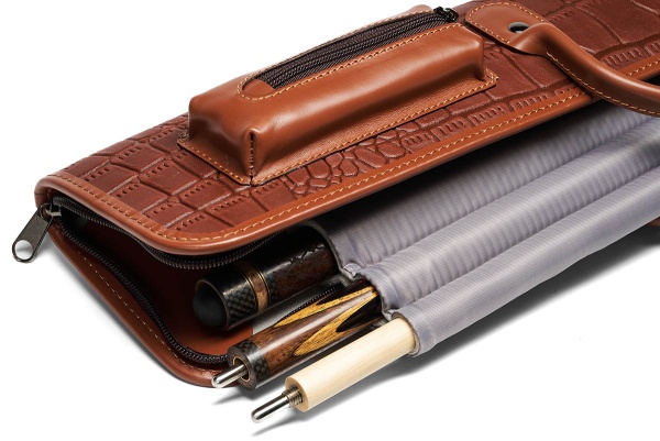 Чехол для 3-х составных киев Галактика Кроко 1x1, ручная работа, натуральная кожа, коричневый