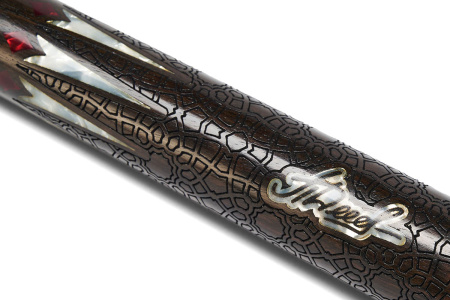 Кий Классика 3/4, с удлинителем, в тубусе, Инкрустация, Эбен, Падук, Граб (Д. Терзян)