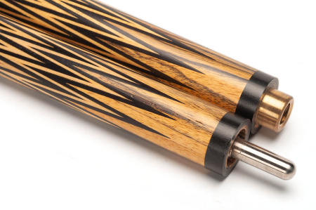 Кий Корона 8-ми перьевая, с 3D гравировкой, Лунный эбен, Черный граб, Лимонник, Граб (Р. Королев)