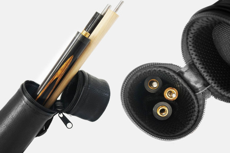 Тубус Mercury для 3-х составного кия 1x1 c карманом, черный