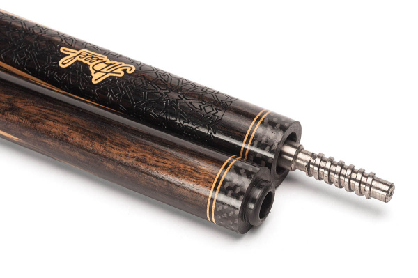 Кий Классика 3/4, с удлинителем, в тубусе, Красный эбен, Эбен, Лунный эбен, Граб (Д. Терзян)