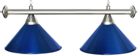Светильник Startbilliards 2 плафона, хром штанга, синие плафоны Светильник Startbilliards 2 плафона, хром штанга, синие плафоны