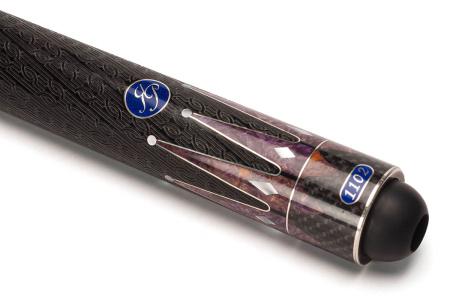 Кий Классика, с инкрустацией, Эбен, Амарант, Серебро, Перламутр в тубусе ручной работы (Р. Якимов)