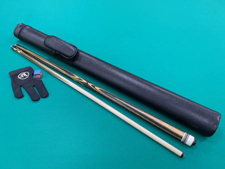 Кий Цветок 8 лучей с гравировкой, Макасар, Лимонник, Граб (Р. Королев)